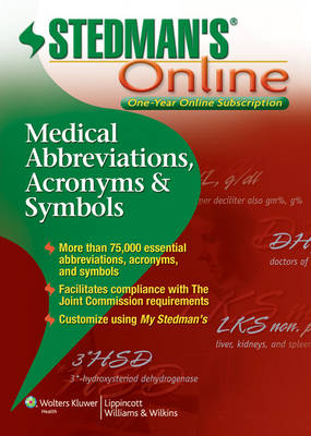 Stedman's Medical Abbreviations Online -  Stedman's