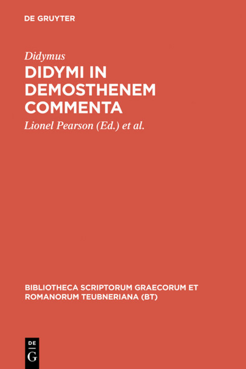 Didymi in Demosthenem commenta -  Didymus