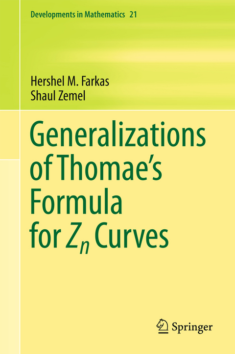 Generalizations of Thomae's Formula for Zn Curves - Hershel M. Farkas, Shaul Zemel