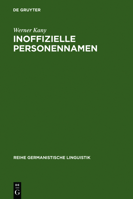 Inoffizielle Personennamen - Werner Kany