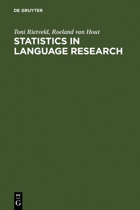 Statistics in Language Research - Toni Rietveld, Roeland Van Hout