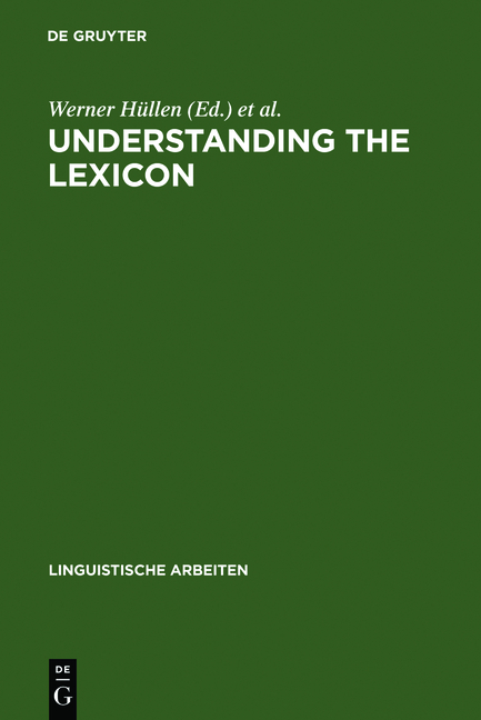 Understanding the lexicon - 