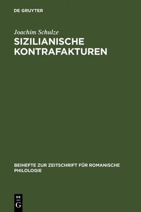 Sizilianische Kontrafakturen - Joachim Schulze