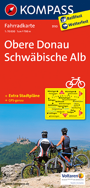 KOMPASS Fahrradkarte Obere Donau - Schwäbische Alb - 