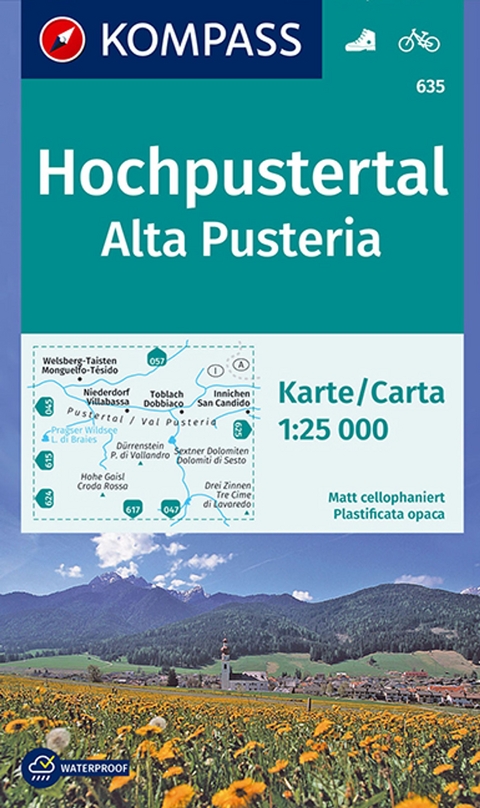 KOMPASS Wanderkarte 635 Hochpustertal, Alta Pusteria 1:25.000