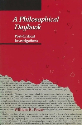 A Philosophical Daybook - William H. Poteat