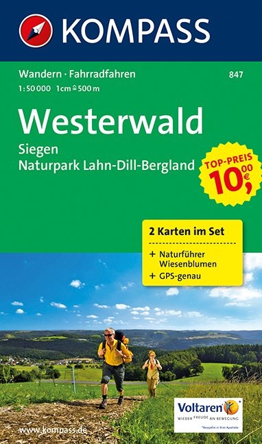 KOMPASS Wanderkarte Westerwald - Siegen - Naturpark Lahn-Dill-Bergland - 