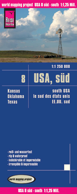 Reise Know-How Landkarte USA 08, Süd (1:1.250.000) : Kansas, Oklahoma, Texas - Reise Know-How Verlag Reise Know-How Verlag Peter Rump