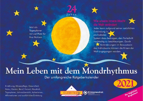 Mein Leben mit dem Mondrhythmus 2024. Taschenkalender - Edith Stadig