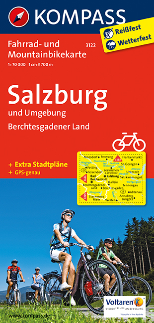 KOMPASS Fahrradkarte Salzburg u. Umgebung - Berchtesgadener Land - 