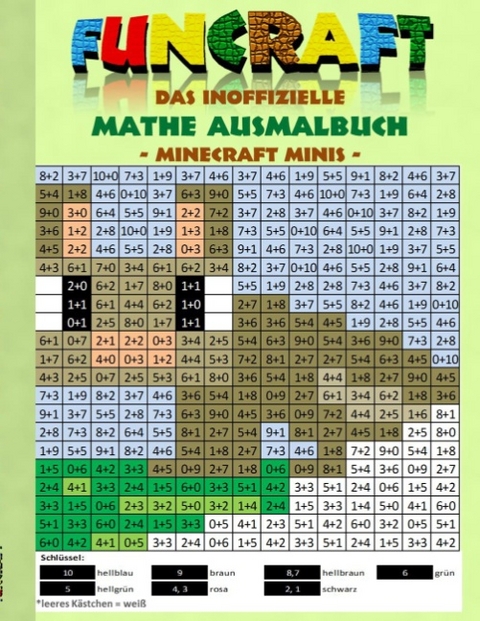 Funcraft - Das inoffizielle Mathe Ausmalbuch: Minecraft Minis (Cover Hase) - Theo von Taane