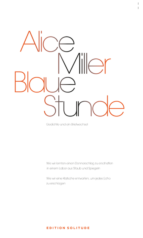 Blaue Stunde - Alice Miller