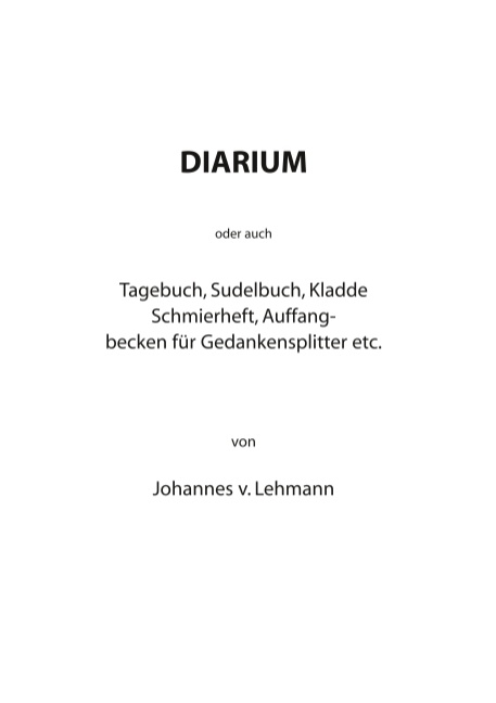 Diarium - Johannes von Lehmann