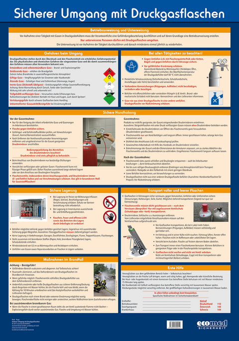 Wandtafel Sicherer Umgang mit Druckgasflaschen - Lutz Roth, Gabriele Rupp