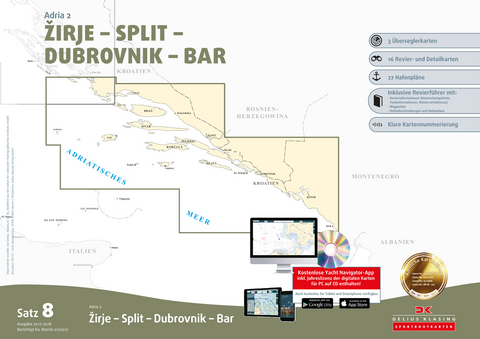 Sportbootkarten Satz 8: Adria 2 (Ausgabe 2017/2018)