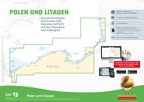 Sportbootkarten Satz 13: Polen und Litauen (berichtigt bis 01/2017)