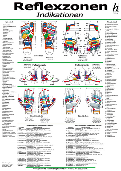 Reflexzonen-Therapie Mini-Poster - Indikationen DIN A4 - 