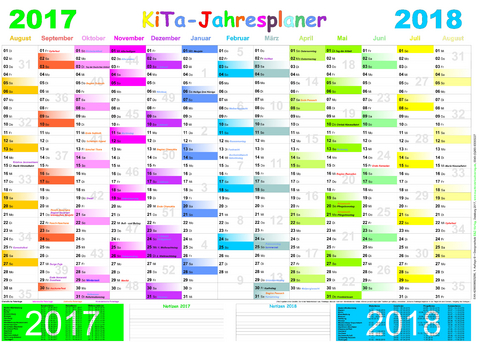 KiTa-Jahresplaner 2017/2018 - 