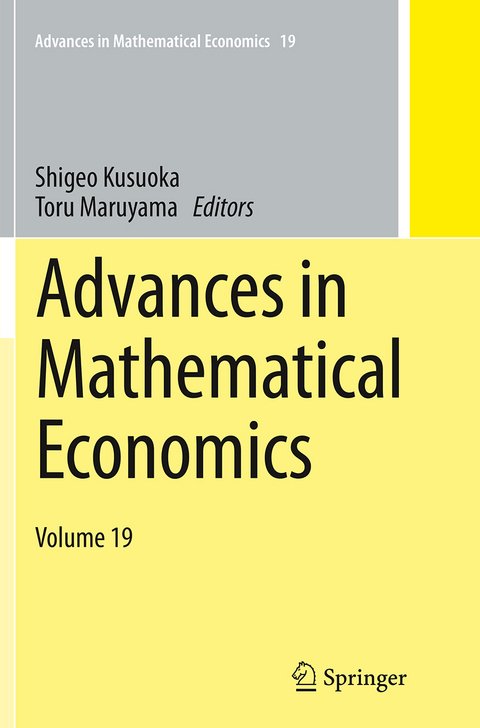 Advances in Mathematical Economics Volume 19 - 