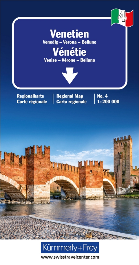 Kümmerly+Frey Regional-Strassenkarte 4 Venetien 1:200.000