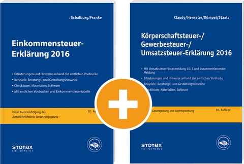 Kombi: Einkommensteuer-Erklärung 2016 + KGU-Erklärung 2016