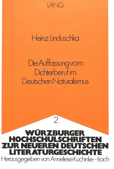 Die Auffassung vom Dichterberuf im deutschen Naturalismus