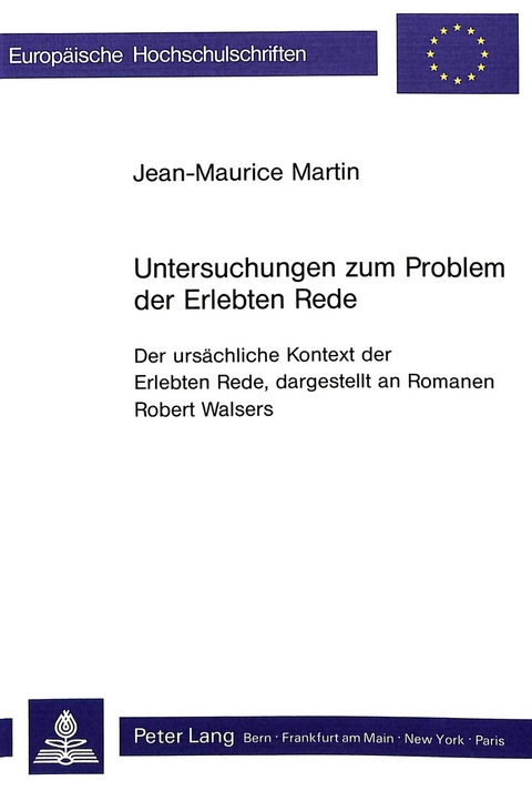 Untersuchungen zum Problem der Erlebten Rede