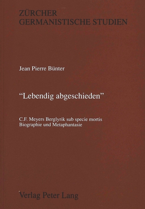 «Lebendig abgeschieden» - Jean Pierre Bünter