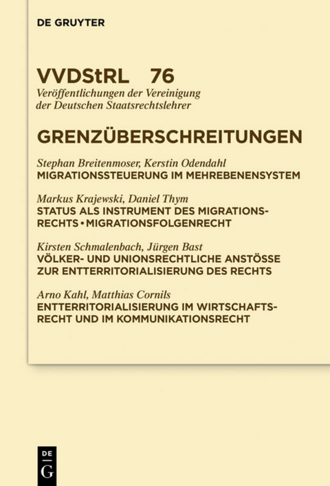 Grenzüberschreitungen - Stephan Breitenmoser, Kerstin Odendahl, Markus Krajewski,  et. al.