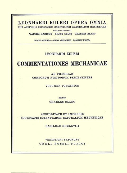 Mechanica corporum solidorum 2nd part - Leonhard Euler