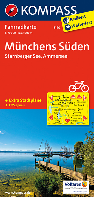 KOMPASS Fahrradkarte Münchens Süden - Starnberger See - Ammersee - 