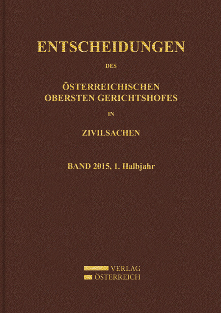 Entscheidungen des Obersten Gerichtshofes in Zivilsachen - 