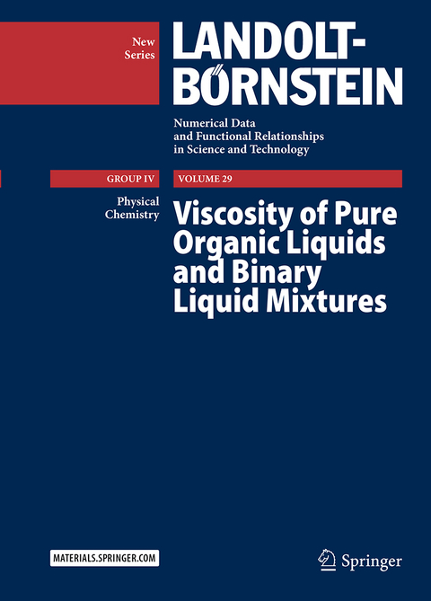 Viscosity of Pure Organic Liquids and Binary Liquid Mixtures - Christian Wohlfarth