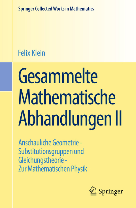 Gesammelte Mathematische Abhandlungen II - Felix Klein