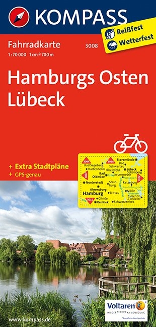 KOMPASS Fahrradkarte Hamburgs Osten, Lübeck - 