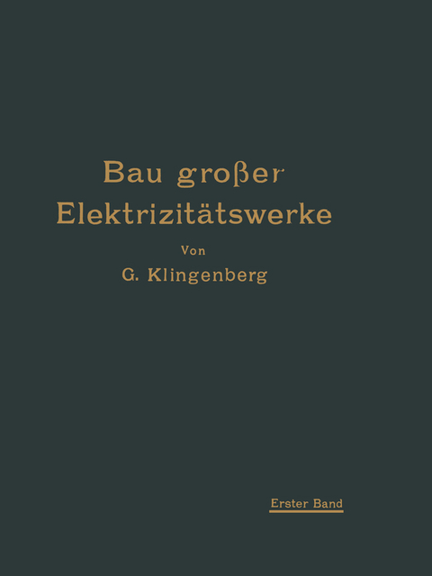 Bau großer Elektrizitätswerke - Georg Klingenberg