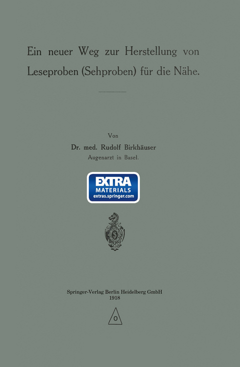 Ein neuer Weg zur Herstellung von Leseproben (Sehproben) für die Nähe - Rudolf Birkhäuser