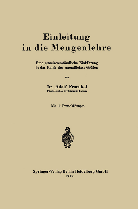 Einleitung in die Mengenlehre - Abraham Adolf Fraenkel