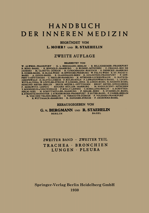 Trachea, Bronchien, Lungen, Pleura - Gustav von Bergmann, Leo Mohr