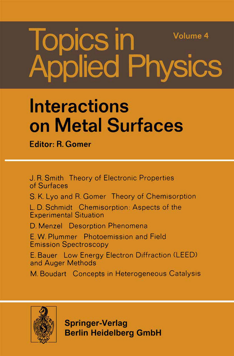 Interactions on Metal Surfaces - J.R. Smith, S.K. Lyo, R. Gomer, L.D. Schmidt, D. Menzel, E.W. Plummer, E. Bauer, M. Boudart