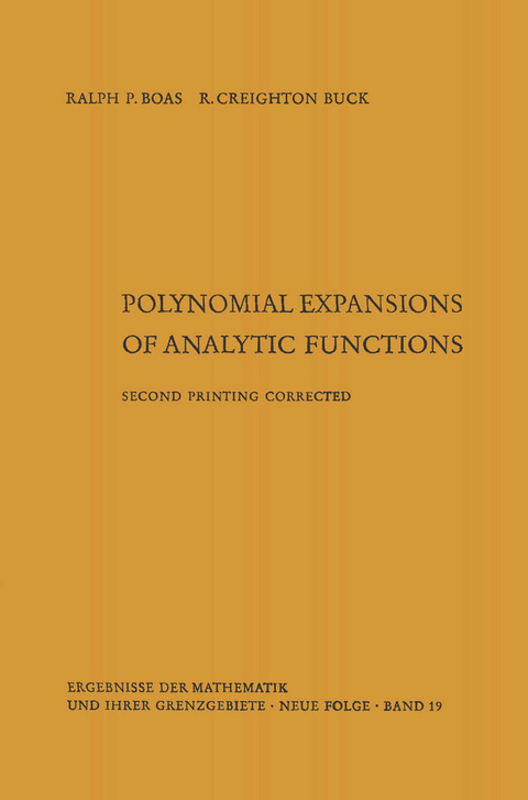 Polynomial expansions of analytic functions - Ralph P. Boas, Robert Creighton Buck