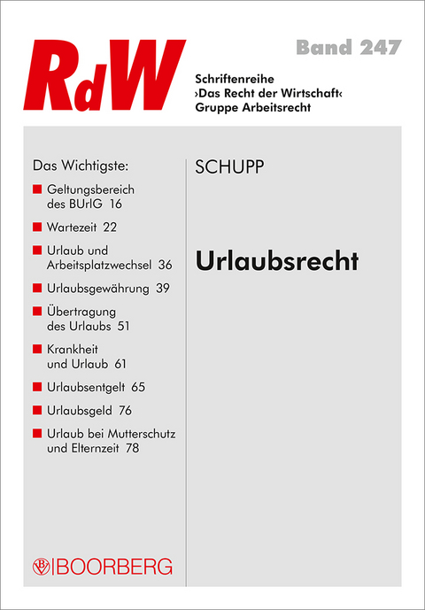 Urlaubsrecht - Antje Schupp