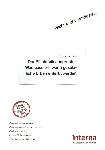 Der Pflichtteilsanspruch - Christina Klein