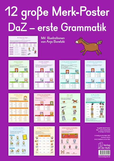 12 große Merk-Poster DaZ – erste Grammatik - Redaktionsteam Verlag an der Ruhr