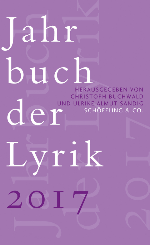 Jahrbuch der Lyrik 2017 - 