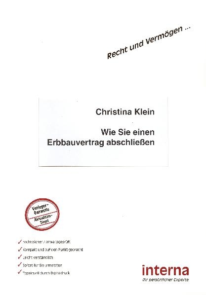 Wie Sie einen Erbbauvertrag abschliessen - Christina Klein