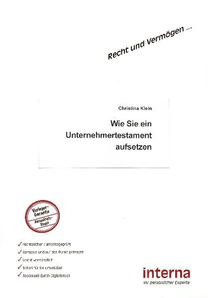 Wie Sie ein Unternehmertestament aufsetzen - Christina Klein