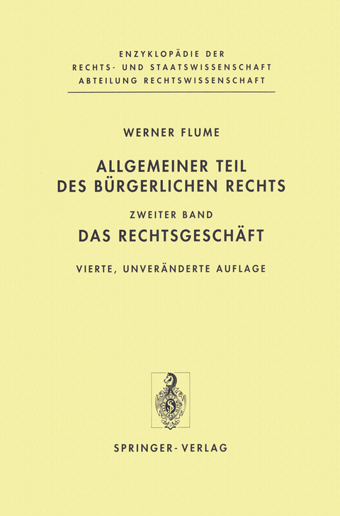 Allgemeiner Teil des Bürgerlichen Rechts - Werner Flume