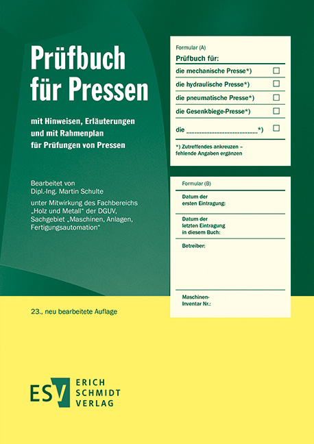 Prüfbuch für Pressen - Martin Schulte