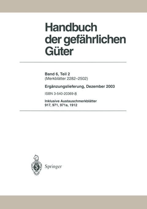 Handbuch der gefährlichen Güter - 